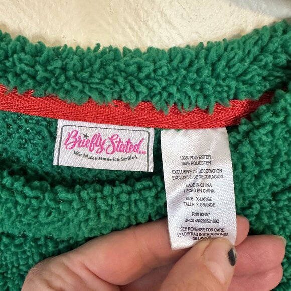 Briefly Stated Nutcracker Crushed It Green Fleece Pullover Sweater Large - Picture 2 of 5
